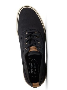 Sperry Black Canvas Low-Top Sneakers Size 16